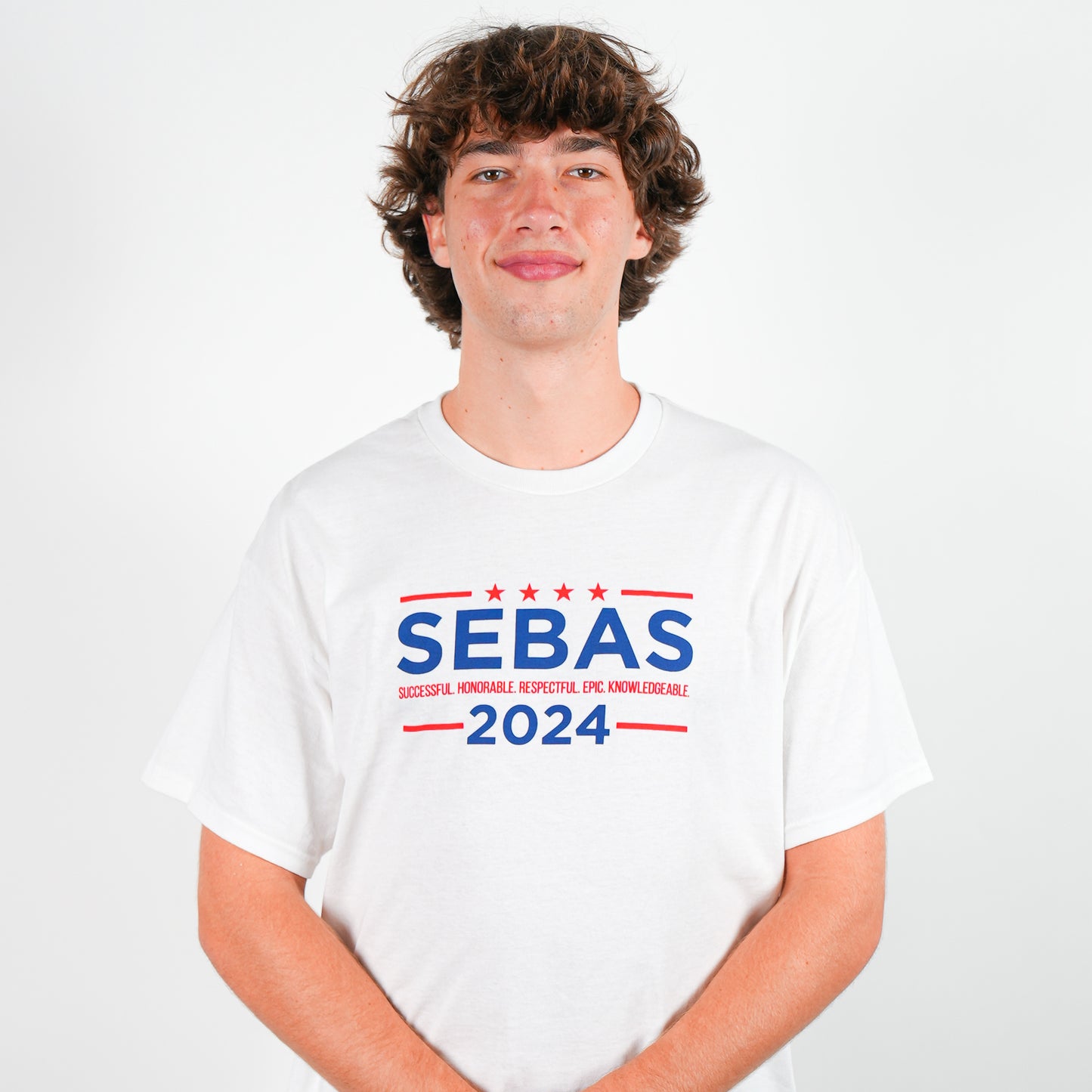 Sebas for President 2024 White Tee