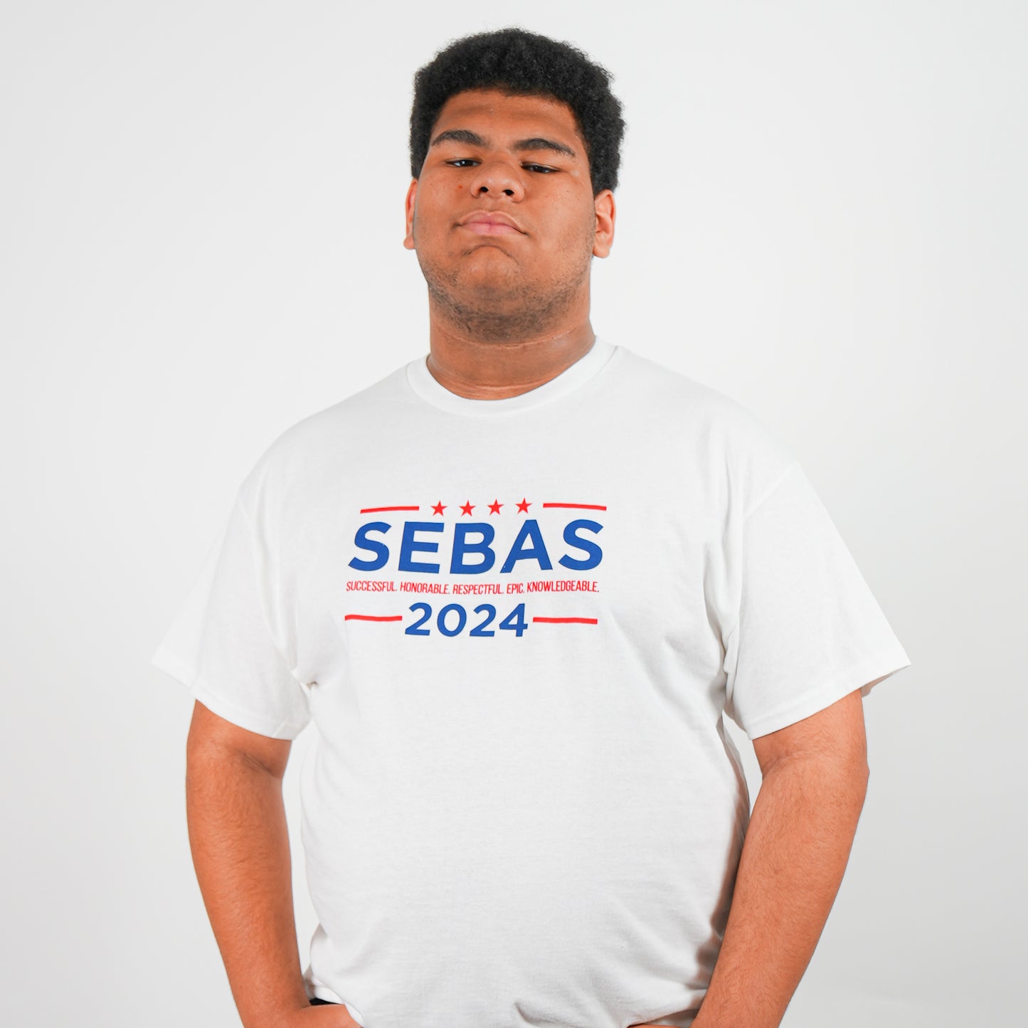 Sebas for President 2024 White Tee