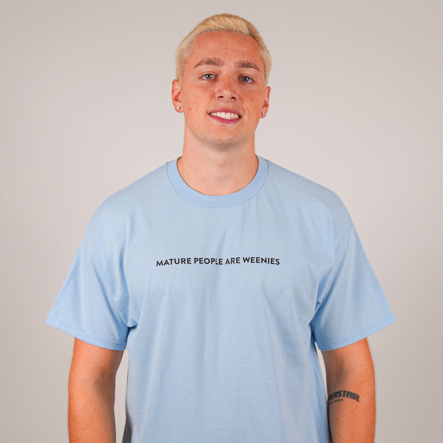 Mature People are Weenies Light Blue Tee