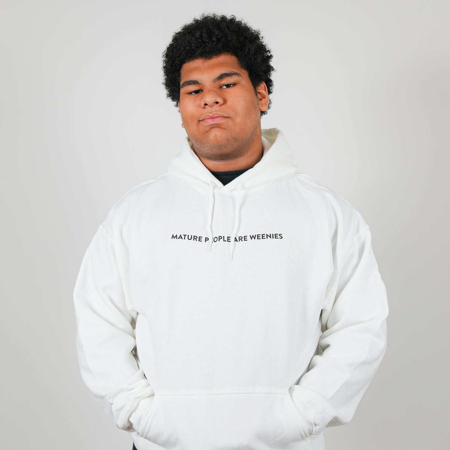 Mature People are Weenies White Hoodie